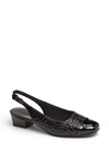 Trotters 'dea' Slingback In Black Croco