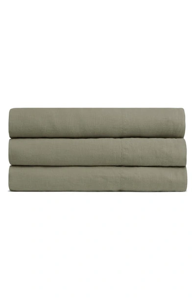 Parachute Linen Top Sheet In Moss