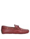 Tod's Loafers In Brick Red