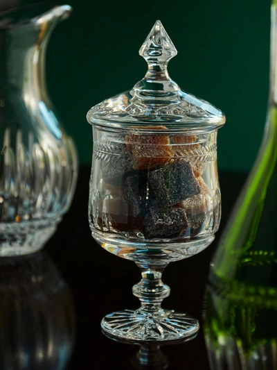 Cristallerie De Montbronn Chenonceaux Hand-blown Crystal Candy Jar In Transparent