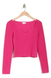 Nsr Long Sleeve Knit Top In Pink