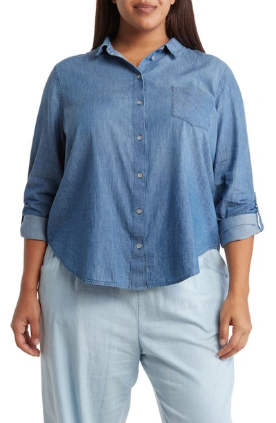 Caslon Casual Chambray Button-up Shirt In Medium Wash