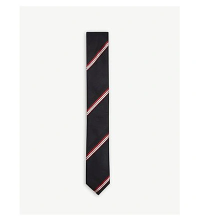 Hugo Boss Diagonal-stripe Silk Tie In Bright Red
