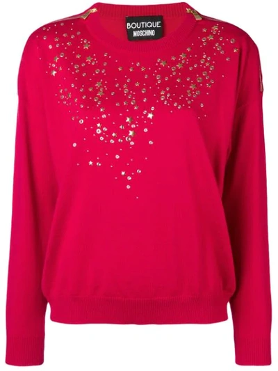 Boutique Moschino Long-sleeve Fitted Sweater - Red