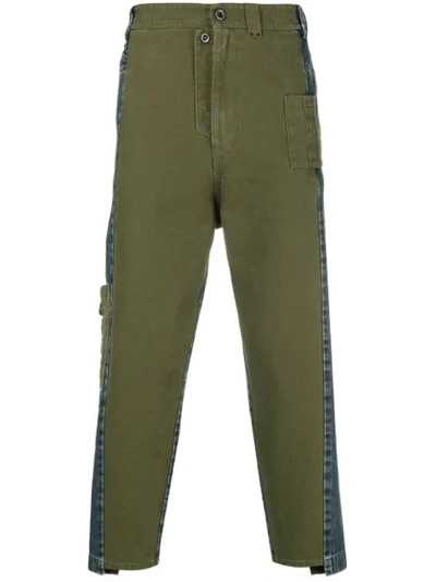 Diesel Black Gold Two Sided Cropped Jeans - Green