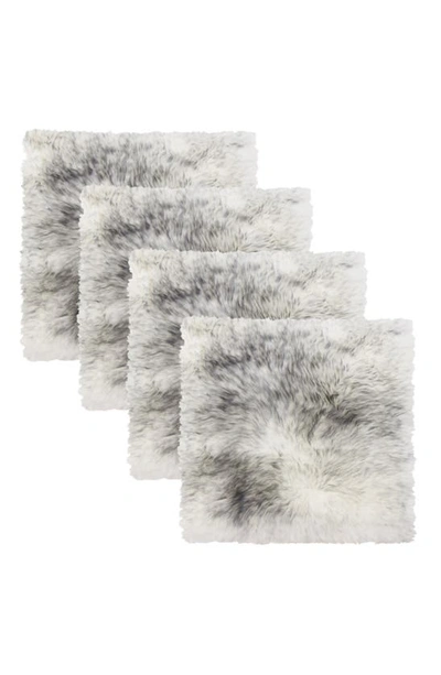 Natural 4-pack Genuine Sheepskin Chair Pads In Gradient Grey