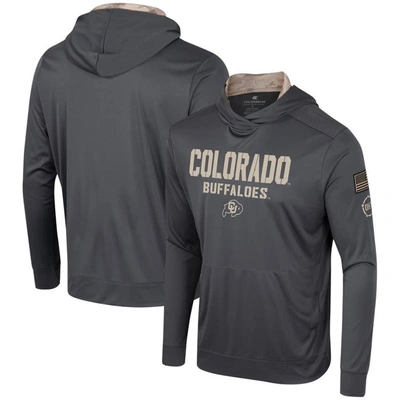 Colosseum Charcoal Colourado Buffaloes Oht Military Appreciation Long Sleeve Hoodie T-shirt