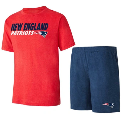 Concepts Sport Navy/red New England Patriots Meter T-shirt & Shorts Sleep Set