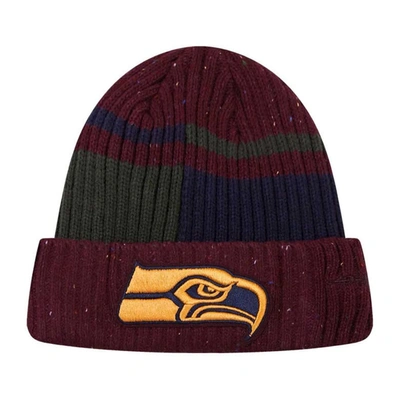 Pro Standard Burgundy Seattle Seahawks Speckled Cuffed Knit Hat