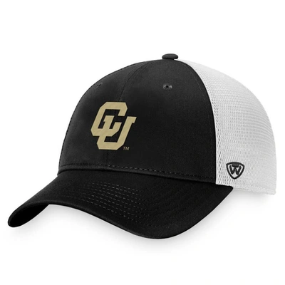 Top Of The World Men's  Black, White Colorado Buffaloesâ Victory Chase Adjustable Hat In Black,white