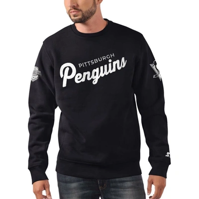 Starter X Nhl Black Ice Black Pittsburgh Penguins Cross Check Pullover Sweatshirt