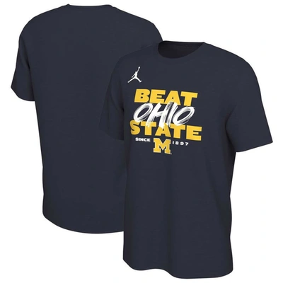 Jordan Brand Navy Michigan Wolverines Michigan-ohio State Rivalry T-shirt