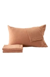 Woven & Weft Jersey Knit Sheet Set In Terracotta Clay