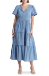 Stitchdrop Tempe Cotton Maxi Dress In Elemental Blue