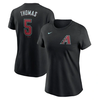 Nike Women's  Alek Thomas Black Arizona Diamondbacks 2024 Fuse Name And Number T-shirt