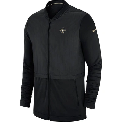 Nike Black New Orleans Saints Sideline Elite Hybrid Full-zip Jacket