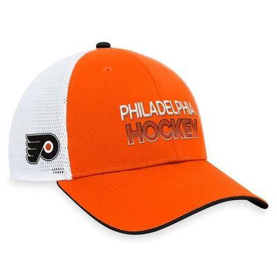 Fanatics Branded  Orange Philadelphia Flyers Authentic Pro Rink Trucker Adjustable Hat