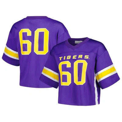 Established & Co. Purple Lsu Tigers Fashion Boxy Cropped Football Jersey