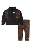 Nike "home Swoosh Home" Track Set Baby Tracksuit In Brown