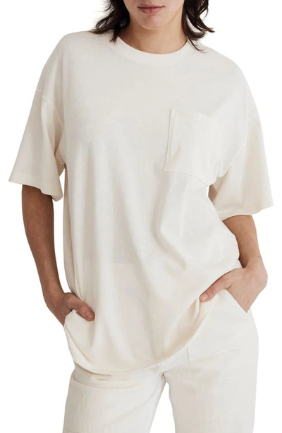 Madewell Garment-dyed Oversize Cotton Pocket T-shirt In Lighthouse