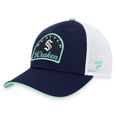 Fanatics Branded Deep Sea Blue/white Seattle Kraken Fundamental Adjustable Hat