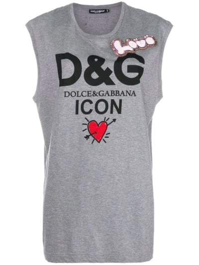 Dolce & Gabbana Logo Patch T-shirt - Grey