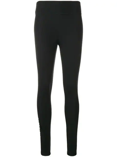 Fendi Fitted Logo Leggings In Black