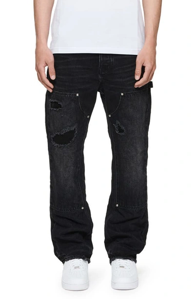 Purple Brand Relaxed Fit Distressed Carpenter Jeans In Black