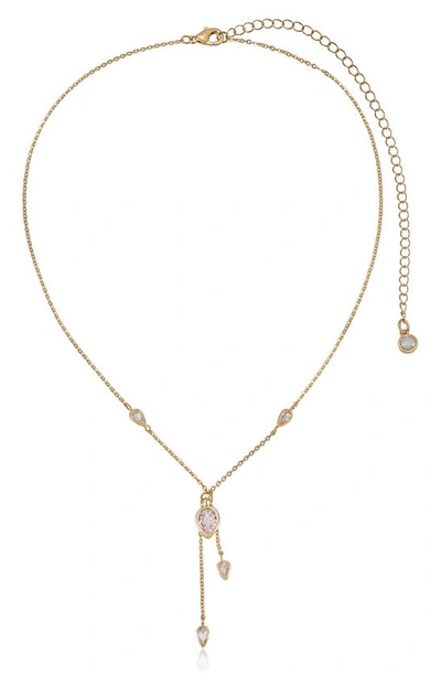Ettika Bezel Lariat Necklace In Gold