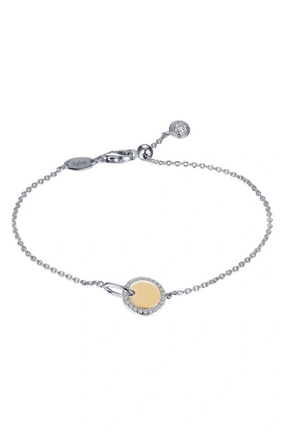 Lafonn Simulated Diamond Charm Bracelet In Clear/ Silver/ Gold