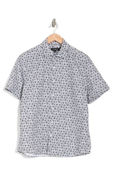 Westzeroone Cotric Short Sleeve Woven Button-up Shirt In Gray