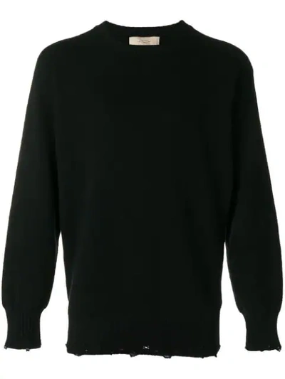 Maison Flaneur Round Neck Jumper In Black