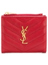 Saint Laurent Quilted Logo Wallet - Red