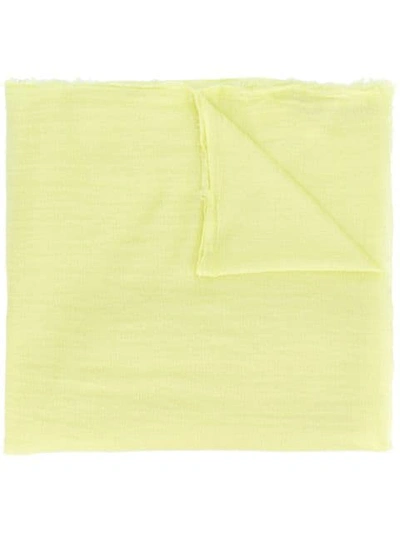 Rick Owens Frayed Edge Scarf In Yellow