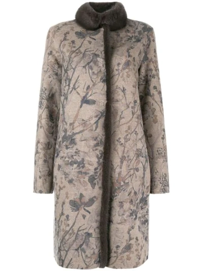 Manzoni 24 Floral Embroidered Coat - Neutrals