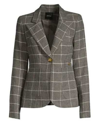 Smythe Duchess Windowpane Check Blazer In Grey Windowpane