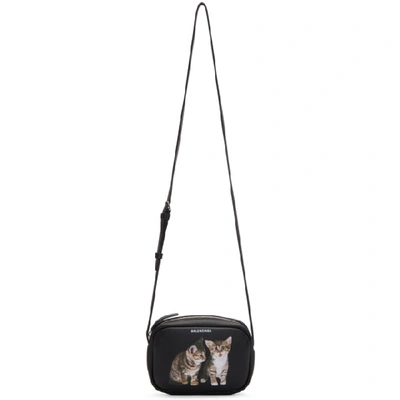 Balenciaga Extra Small Kittens Calfskin Leather Camera Bag - Black