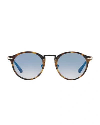 Persol Calligrapher Edition Po3166s Round Acetate Sunglasses In Blue