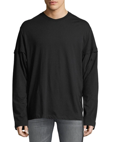 Mcq By Alexander Mcqueen Men's Cutup Long-sleeve T-shirt In Black