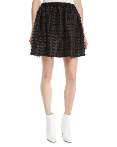 Anais Jourden Textured Shimmer Mini Skirt In Black