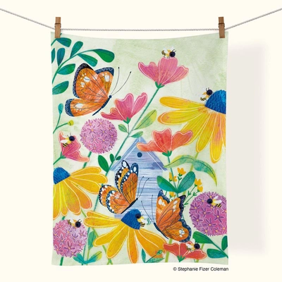 Werkshoppe Butterflies & Bees | Cotton Tea Towel In Multi