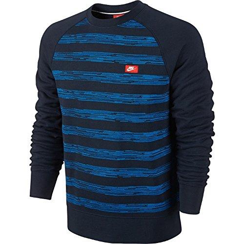 Nike Men's Aw77 Speed Stripe Crewneck Sweatshirt In Blue Black | ModeSens