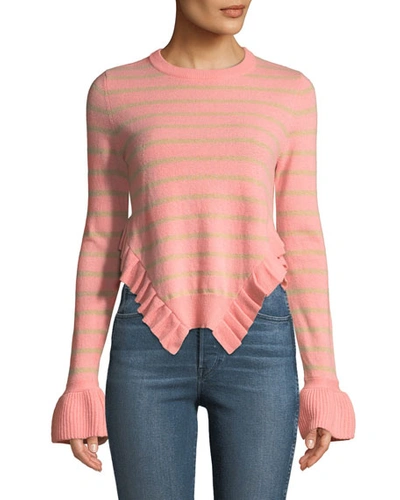 Tabula Rasa Kabylie Striped Wool Asymmetric-ruffled Sweater In Multi Pattern