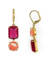 Kate Spade New York Asymmetric Double Drop Earrings In Pink/gold