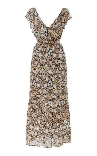 Banjanan Marina Ruffled Floral Cotton-voile Maxi Dress