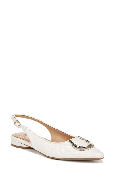 Naturalizer Bixby 2 Slingback Pump In Warm White Woven Straw Fabric