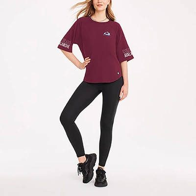 Dkny Sport Burgundy Colorado Avalanche Diana Tri-blend Oversized T-shirt