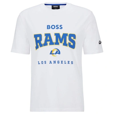 Boss X Nfl White Los Angeles Rams Huddle T-shirt