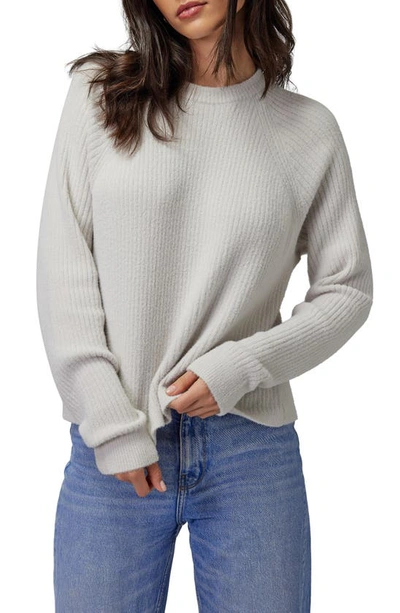 Spiritual Gangster Raglan Sleeve Chenille Sweater In White Sand