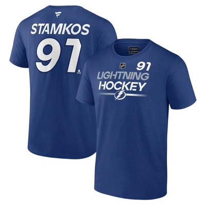 Fanatics Branded Steven Stamkos Blue Tampa Bay Lightning Authentic Pro Prime Name & Number T-shirt